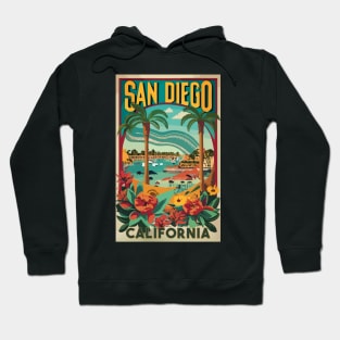 A Vintage Travel Art of San Diego - California - US Hoodie